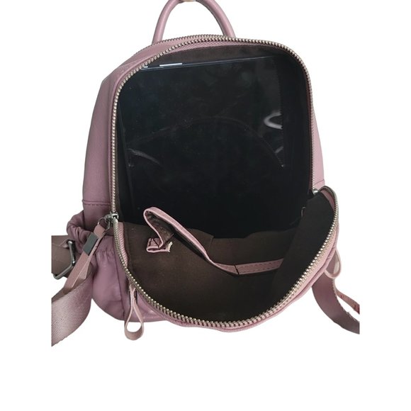 VASCHY Faux Leather Mini Backpack, Lots of Pockets- Pink - Picture 11 of 13